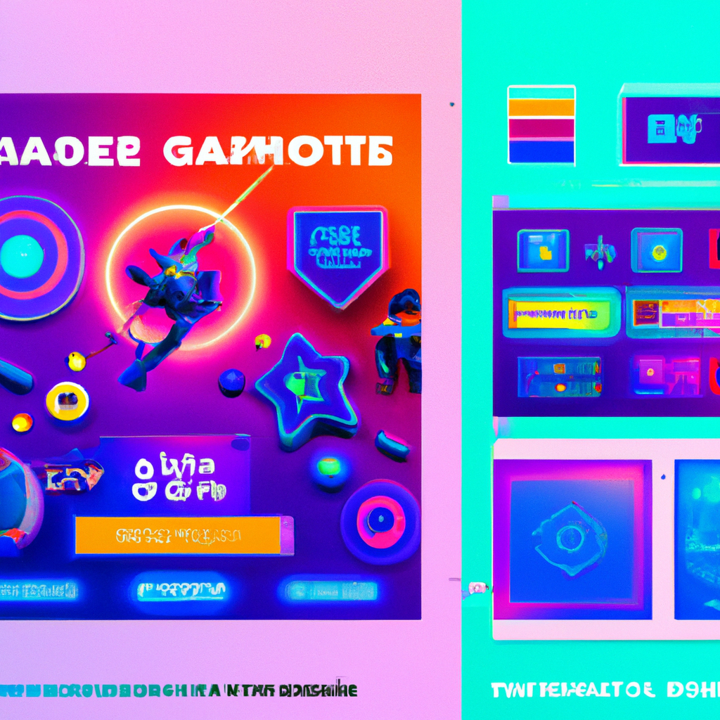 Dynamic collage of players and neon game overlays